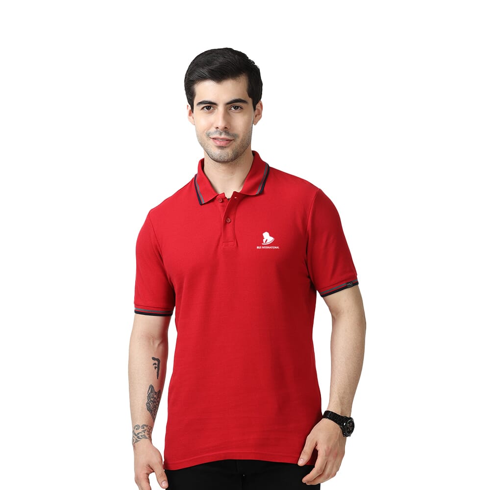 Marks & Spencer Polo T-shirt Tipping - Red with Blue & Green Tipping